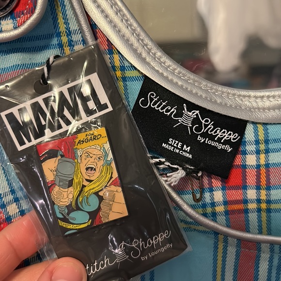 Loungefly Stitch Shoppe Disney Marvel Thor Asgard Worthy Blue Tank Dress - Picture 4 of 4